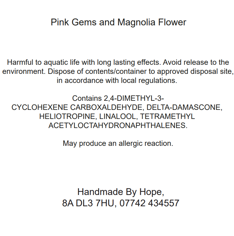 Pink Gems & Magnolia Flower